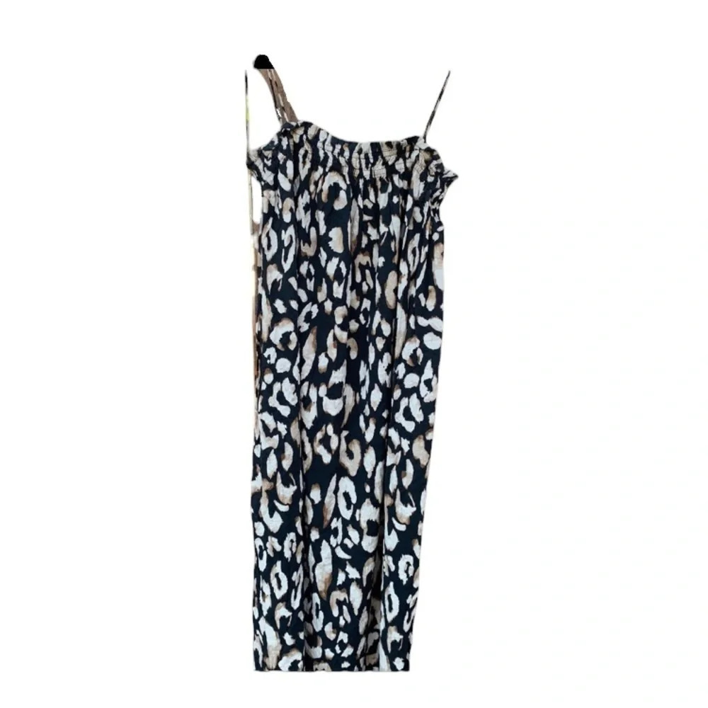 H&M women's medium spaghetti strap cheetah print sundress dress